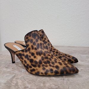 Veronica Beard Pearla Mules Leopard Calf Hair size 36